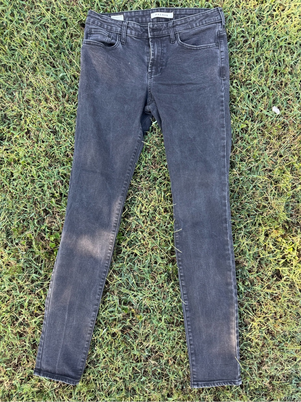 PacSun Men's Washed Black Skinny Jeans